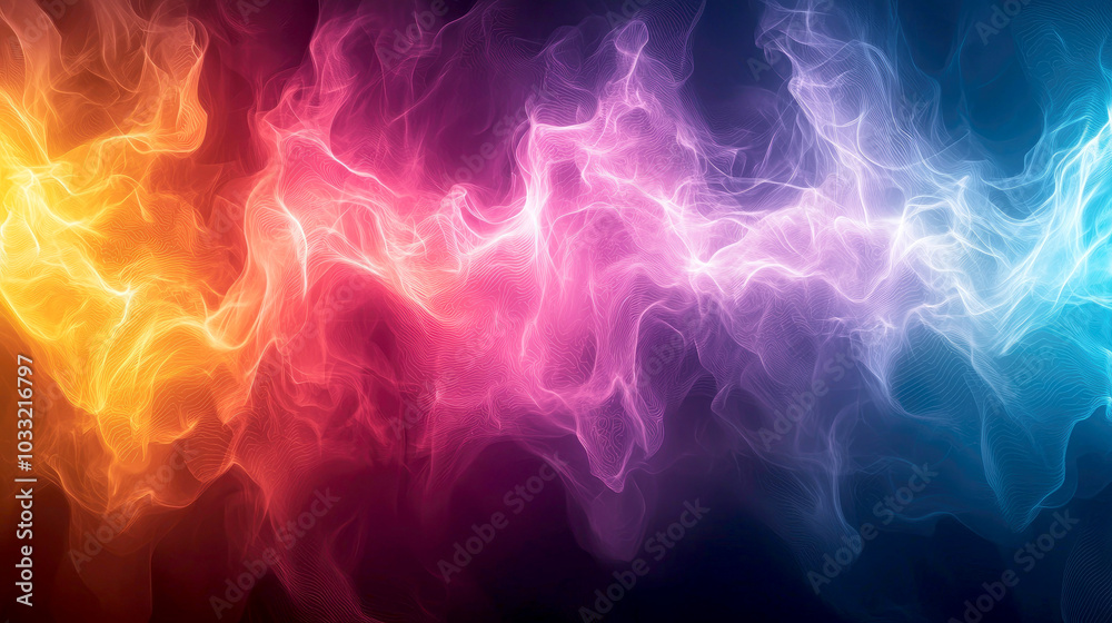 Obraz premium A vibrant abstract design featuring colorful, flowing light patterns.