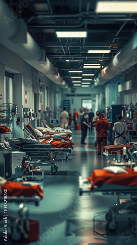 Illustrate the chaos of mass casualty incidents with realistic 3D models of triage and treatment areas