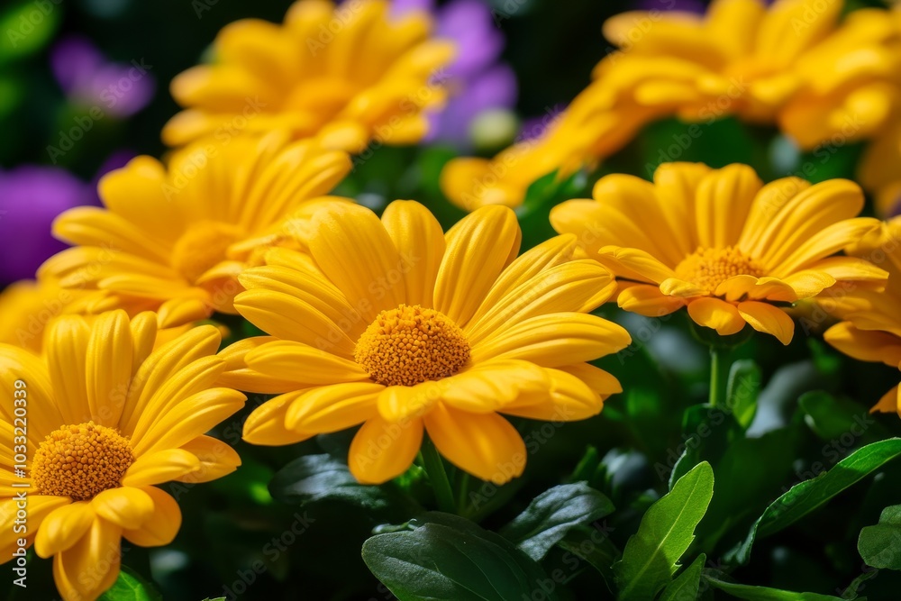 Bright Yellow Daisies in Full Bloom, Capturing the Essence of Spring and Cheerful Vibrancy. Generative AI Bright Yellow Daisies in Full Bloom, Capturing the Essence of Spring and Cheerful Vibrancy. Generative AI
