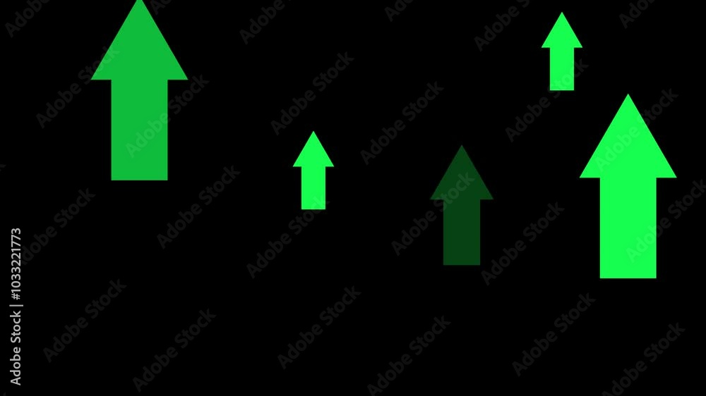 Animation of a green arrow pointing upwards on a transparent background, suitable for creative projects focused on business, progress and achievements Animation of a green arrow pointing upwards on a transparent background, suitable for creative projects focused on business, progress and achievements