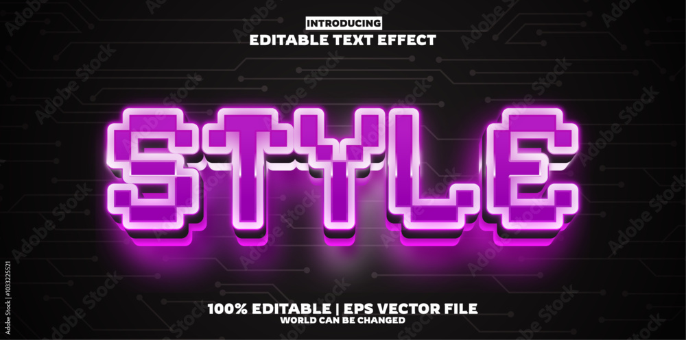 Style new editable text effect in new modern trend style Style new editable text effect in new modern trend style