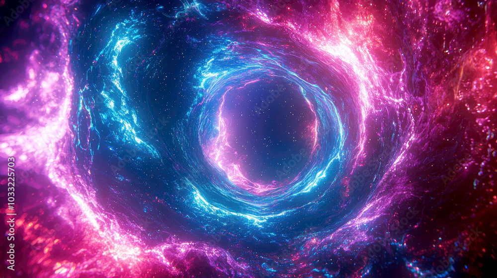 A vibrant cosmic tunnel with swirling pink and blue energy, evoking a sense of wonder. A vibrant cosmic tunnel with swirling pink and blue energy, evoking a sense of wonder.