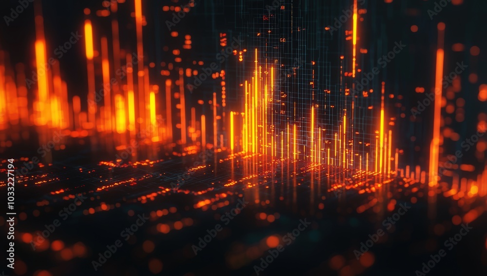 Abstract digital city lights
