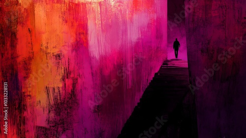 despair with dark, oppressive colors and hopeless shapes. groovy graphic 