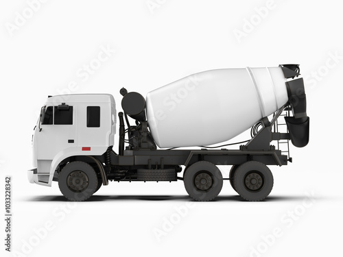 mixer truck for mockup with white background