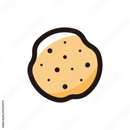 Chapati outline icon for graphic design, apps and websites
