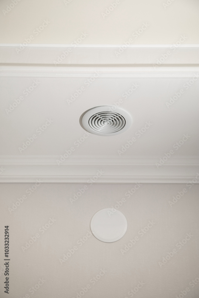 House ventilation system with holes in the ceiling. House ventilation system with holes in the ceiling.