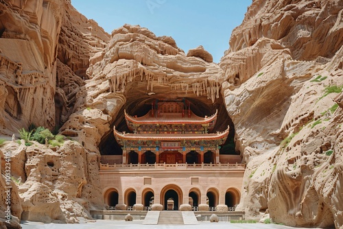 Ancient Dunhuang Mogao Caves, Sacred Buddhist Art and Cultural Heritage in China’s Grottoes photo