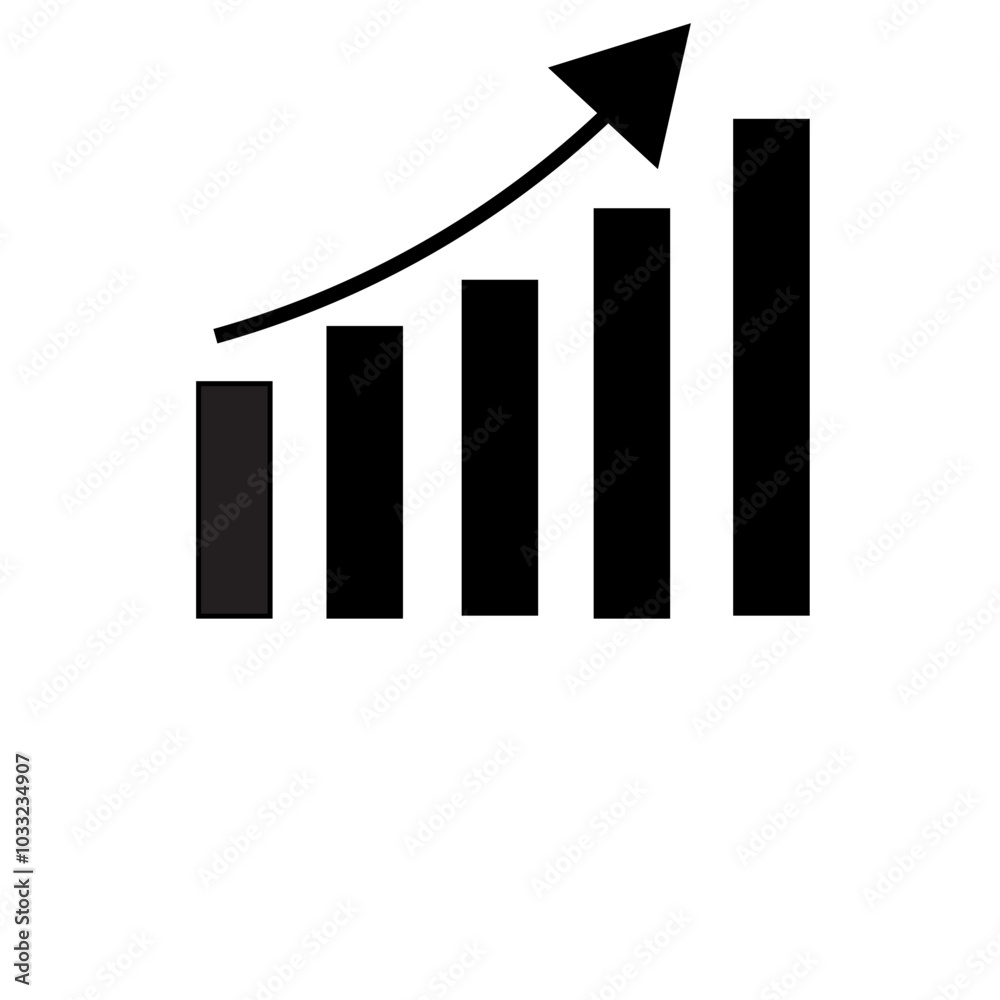 business graph with arrow icon business graph with arrow icon