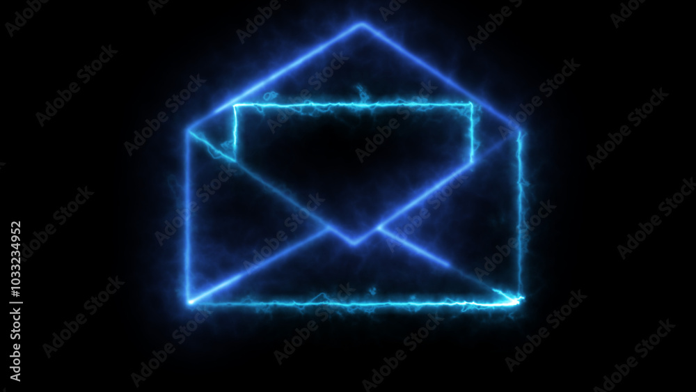 Fototapeta premium blue glowing maile icon