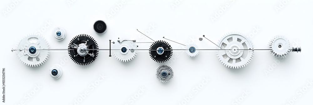 Mesmerizing abstract image depicting a perpetual motion system of interlocked floating gears and cogs symbolizing the seamless and dynamic interplay of mechanical components Mesmerizing abstract image depicting a perpetual motion system of interlocked floating gears and cogs symbolizing the seamless and dynamic interplay of mechanical components