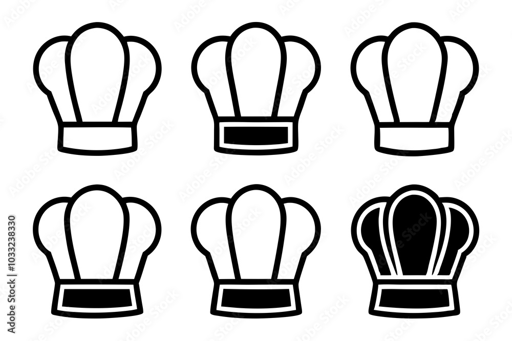 Fototapeta premium Chef hat icon set. Restaurant sign and symbol. Vector illustration 