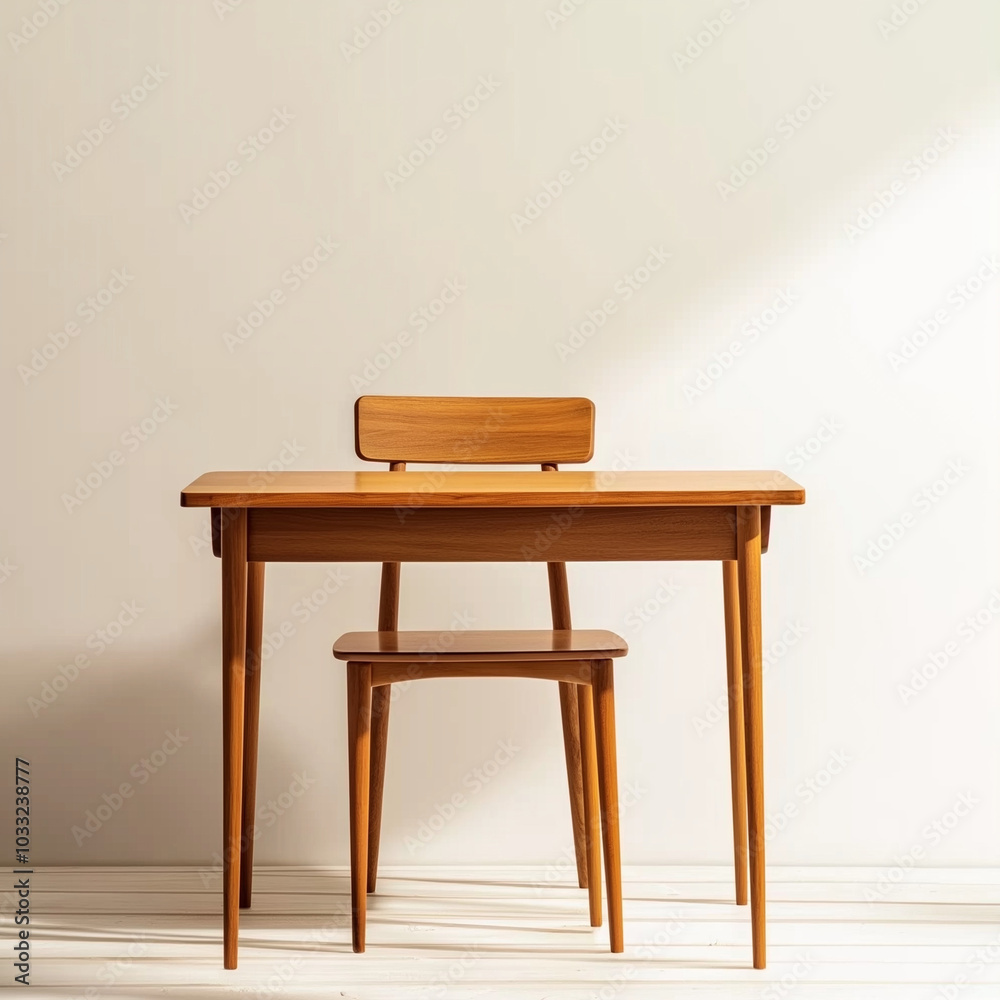Minimalist Wooden Table and Chair Set, Ideal for Home Office or Study Spaces Minimalist Wooden Table and Chair Set, Ideal for Home Office or Study Spaces