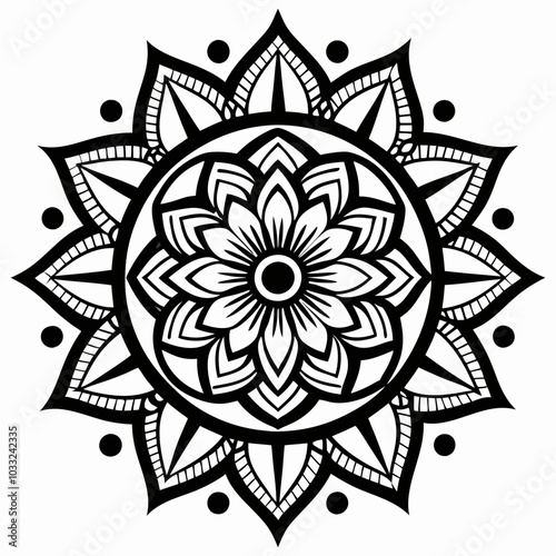Mandala art design line art vector
