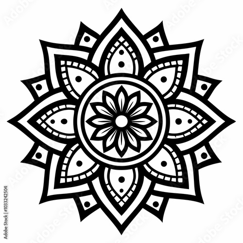 Mandala art design line art vector