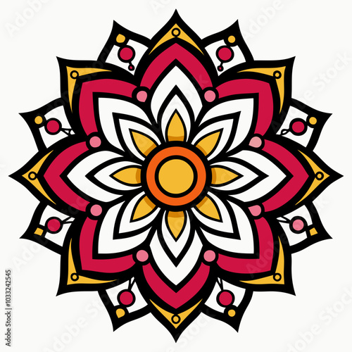 Mandala art design line art vector