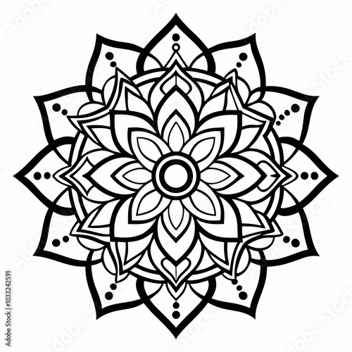 Mandala art design line art vector