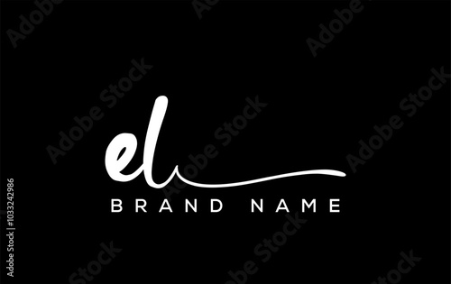 EL letter beauty handwriting vector logo.