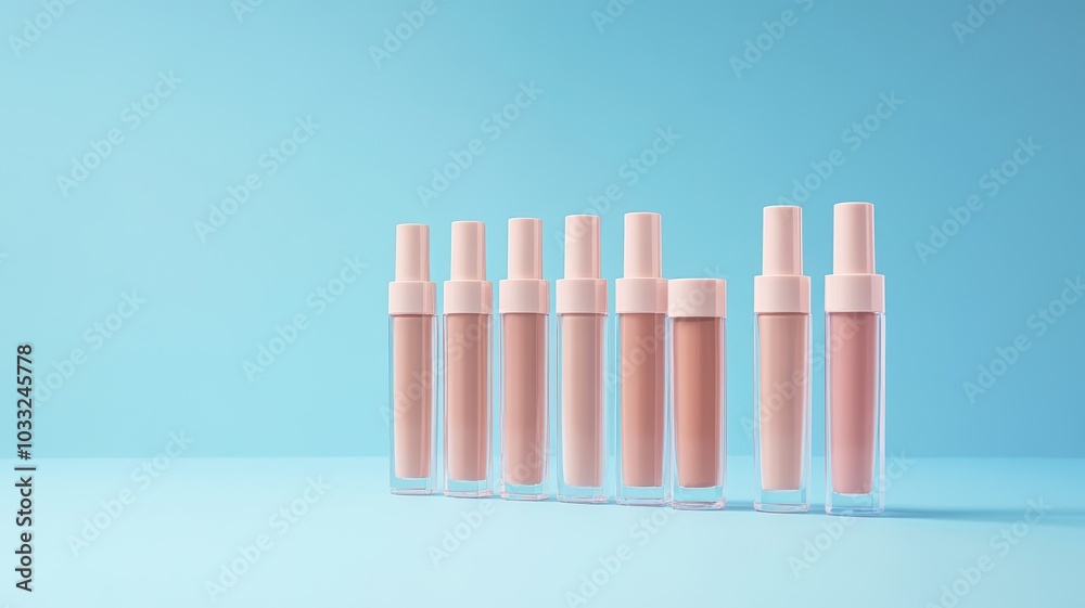 Color cosmetics liquid foundation concealer natural cream on studio background,product mockup for beauty fashion,Beige swatch color,template,cosmetics product. Color cosmetics liquid foundation concealer natural cream on studio background,product mockup for beauty fashion,Beige swatch color,template,cosmetics product.