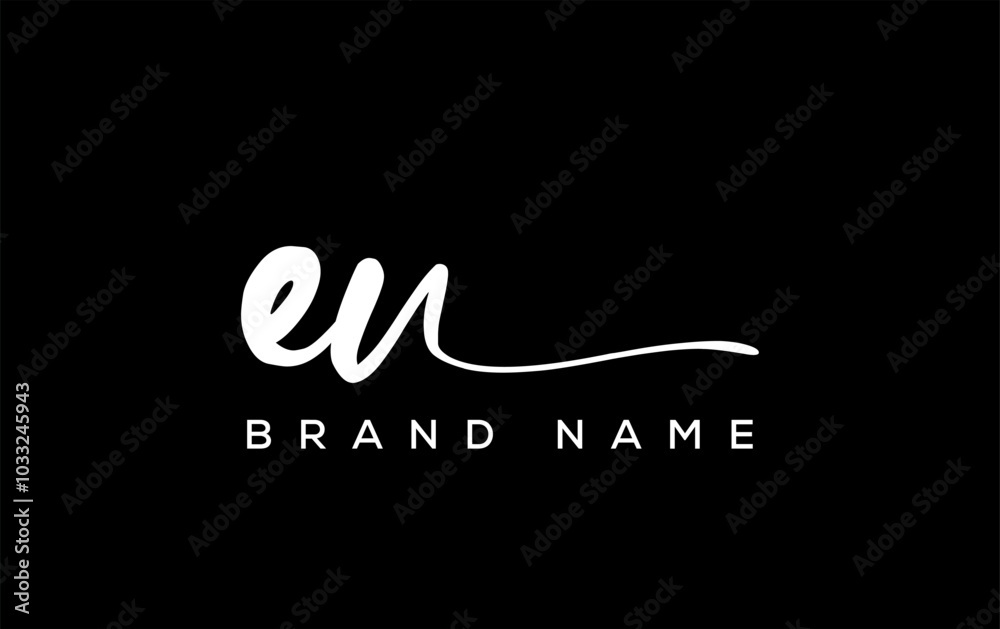 EU letter beauty handwriting vector logo. EU letter beauty handwriting vector logo.