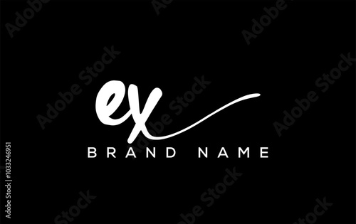 EX letter beauty handwriting vector logo.