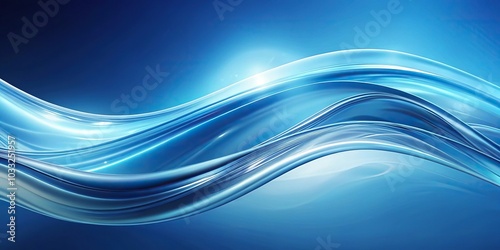 abstract blue background with flowing white wave shape