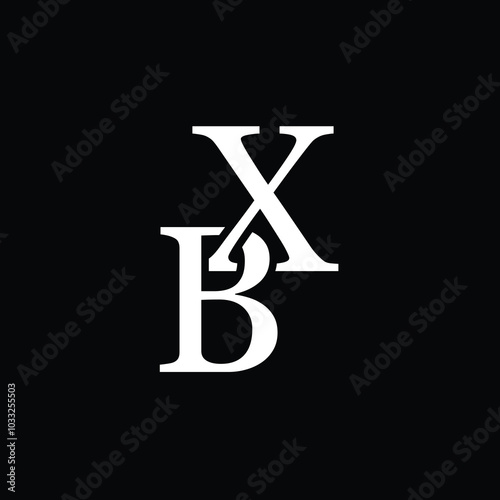 BX letter logo concept isolated on white background. XB Logo