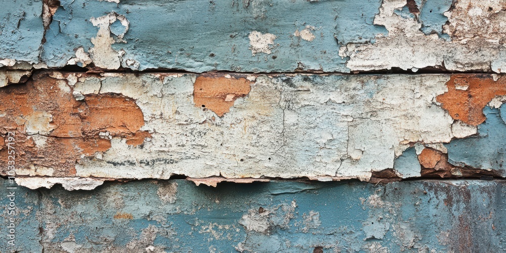 Weathered wood with peeling paint. Weathered wood with peeling paint.