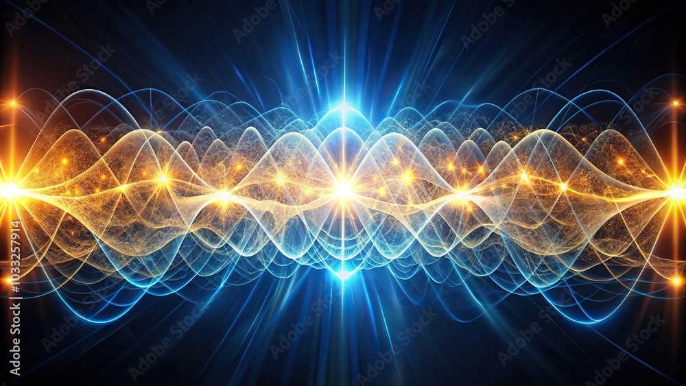 Obraz premium Abstract brainwave patterns illuminated by light