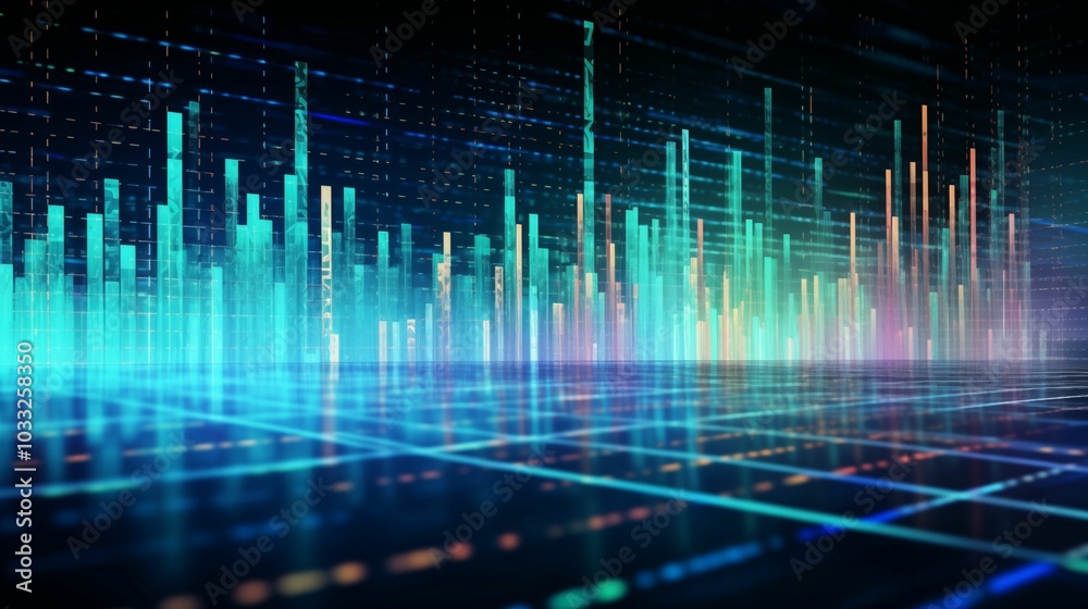 Abstract business background, stock market graph, digital data chart, technology. Generative ai Abstract business background, stock market graph, digital data chart, technology. Generative ai