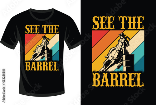 barrel racing t-shirt vector design vintage t shirt design for man