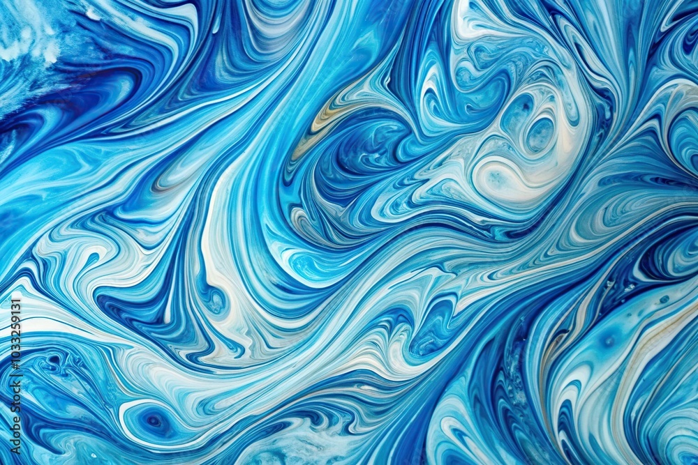 abstract blue and white swirls with dynamic patterns
