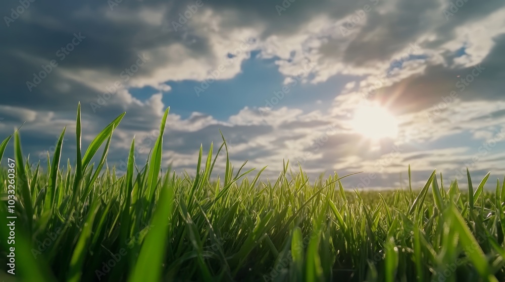 A serene view of tall grass illuminated by sunlight under a cloudy sky, creating a peaceful atmosphere of nature. A serene view of tall grass illuminated by sunlight under a cloudy sky, creating a peaceful atmosphere of nature.