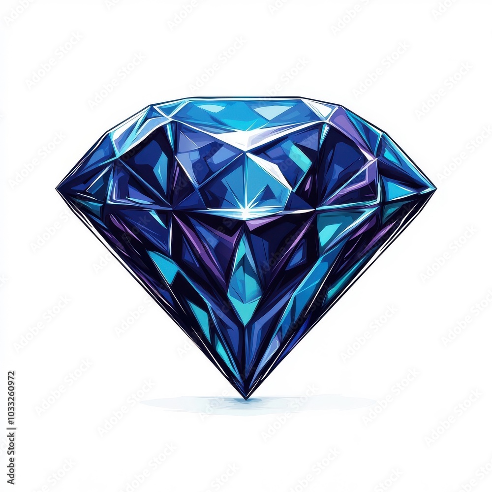 Flat style diamond illustration, isolated on a white background. Flat style diamond illustration, isolated on a white background.