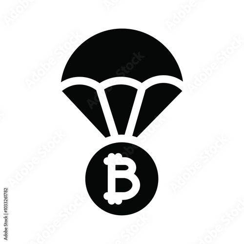 Bitcoin airdrop icon web design in vector