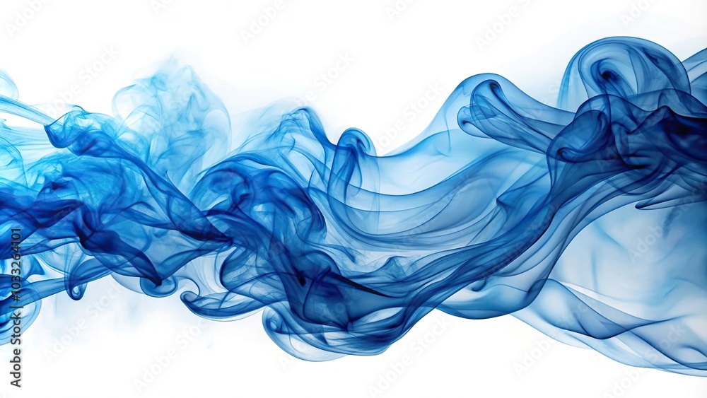 Abstract blue smoke swirls on a white background. Abstract blue smoke swirls on a white background.