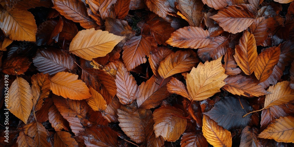 Brown leaves on the forest floor. Brown leaves on the forest floor.