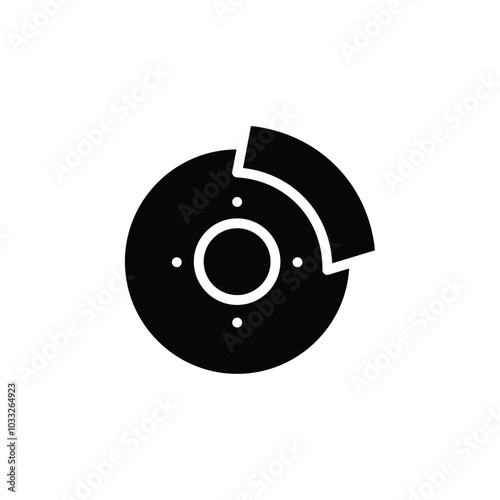 Car brake disk with caliper icon web design in vector
