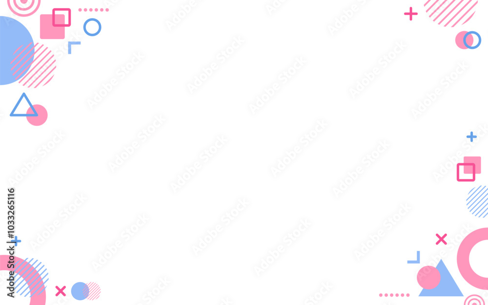 Colorful abstract geometric shapes design element background. geometric shapes blue and pink with white backgrounds.  modern shapes. Illustration vector 10 eps.