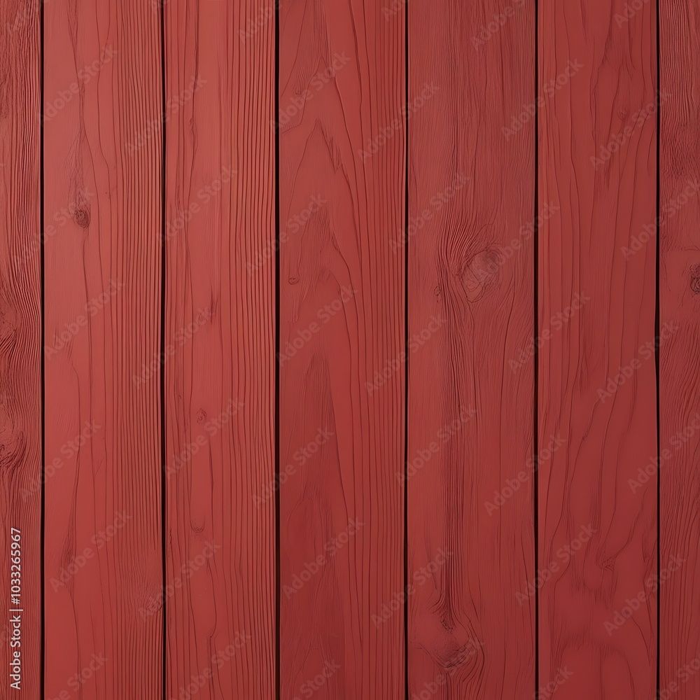 Fototapeta premium wooden panel wall illustration background, evenly spaced and have a smooth texture, showcasing a rich, warm red color with natural wood grain patterns visible throughout