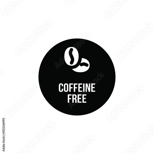 coffeine free icon web design in vector