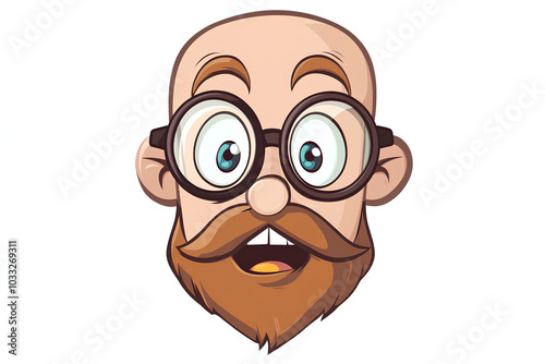 Science cartoon face white background