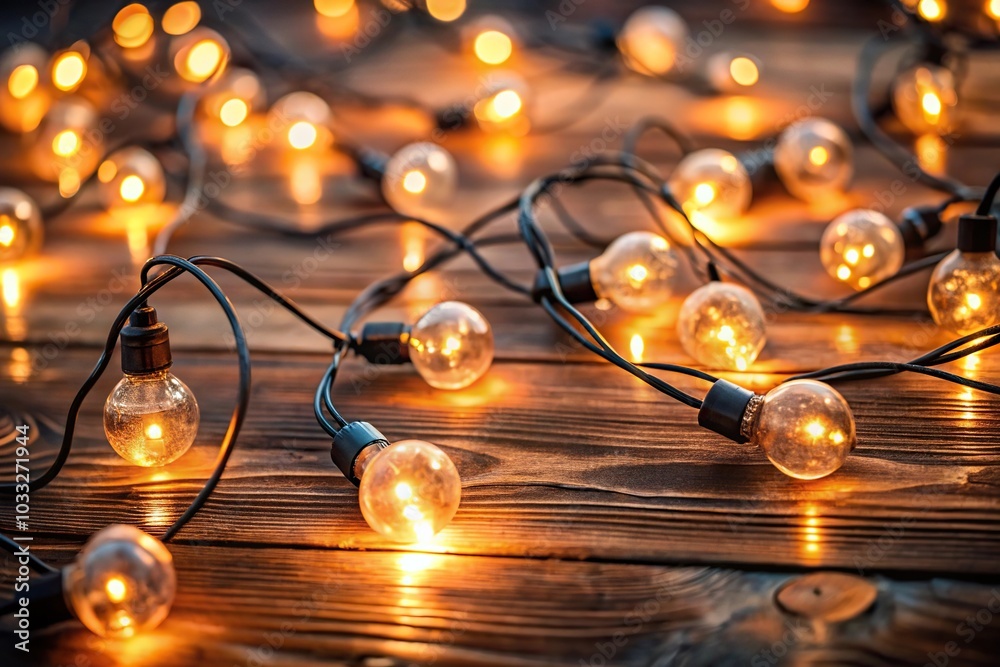 Obraz premium Partially burnt decoration lights with wires