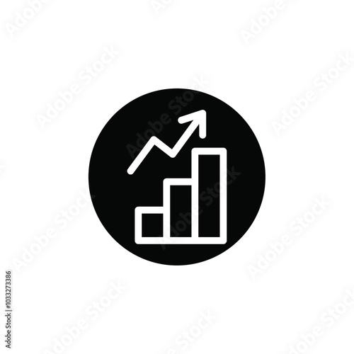 Increase chart icon web design in vector