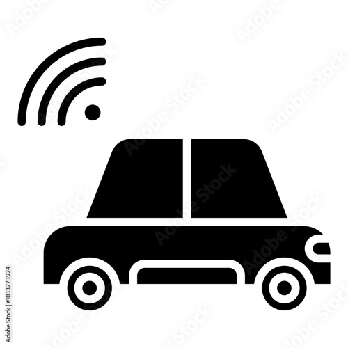 Driverless Car Vector Icon Style