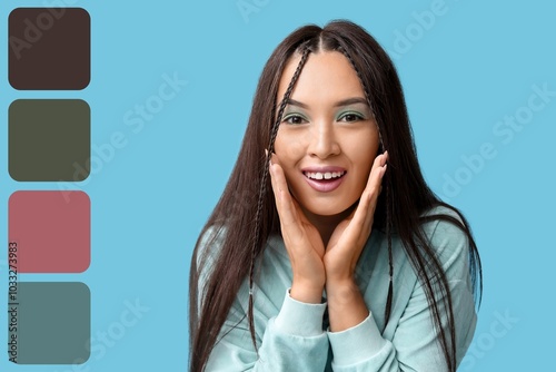Smiling Asian woman with st...