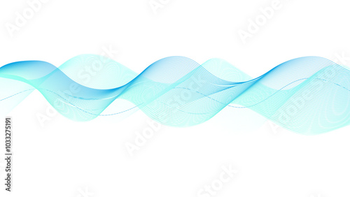  Modern purple blue gradient wavy lines. Abstract blue flowing wave futuristic lines isolated on white background.