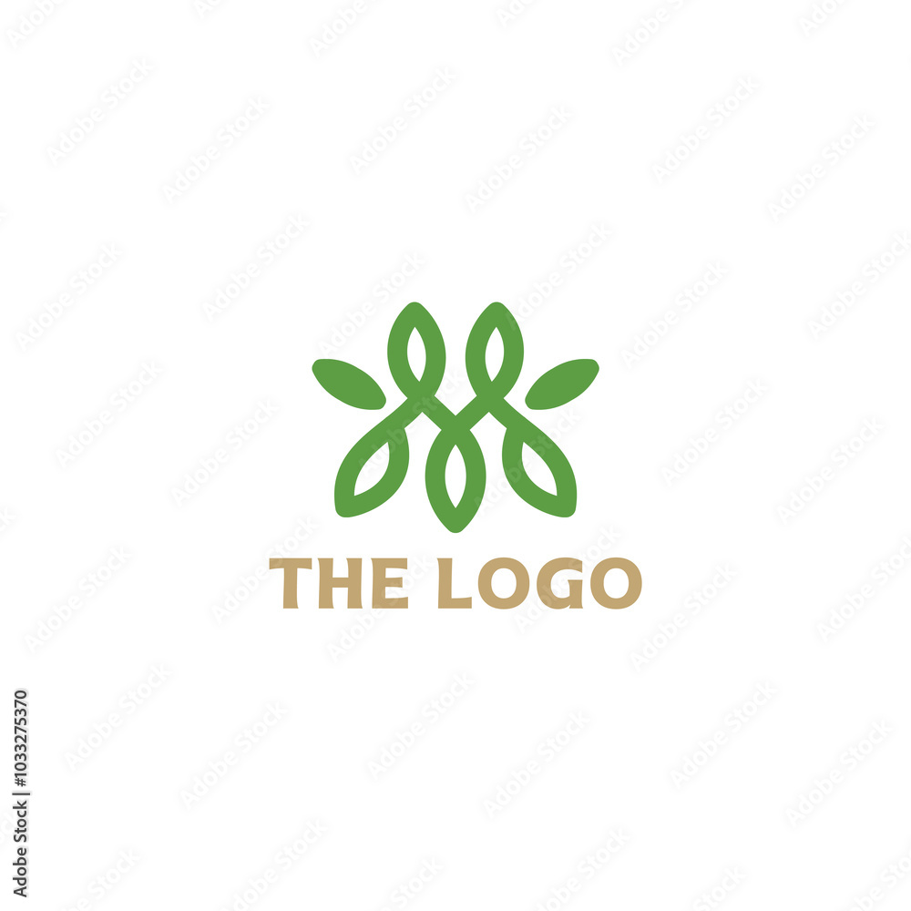 Logo initial M with leaves Logo initial M with leaves