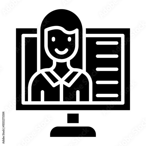 Female Blogger Vector Icon Style