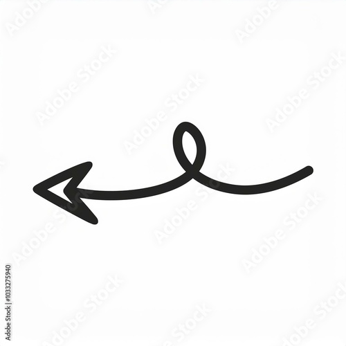 doodle swoosh swirl hand drawn line arrow isolated on white